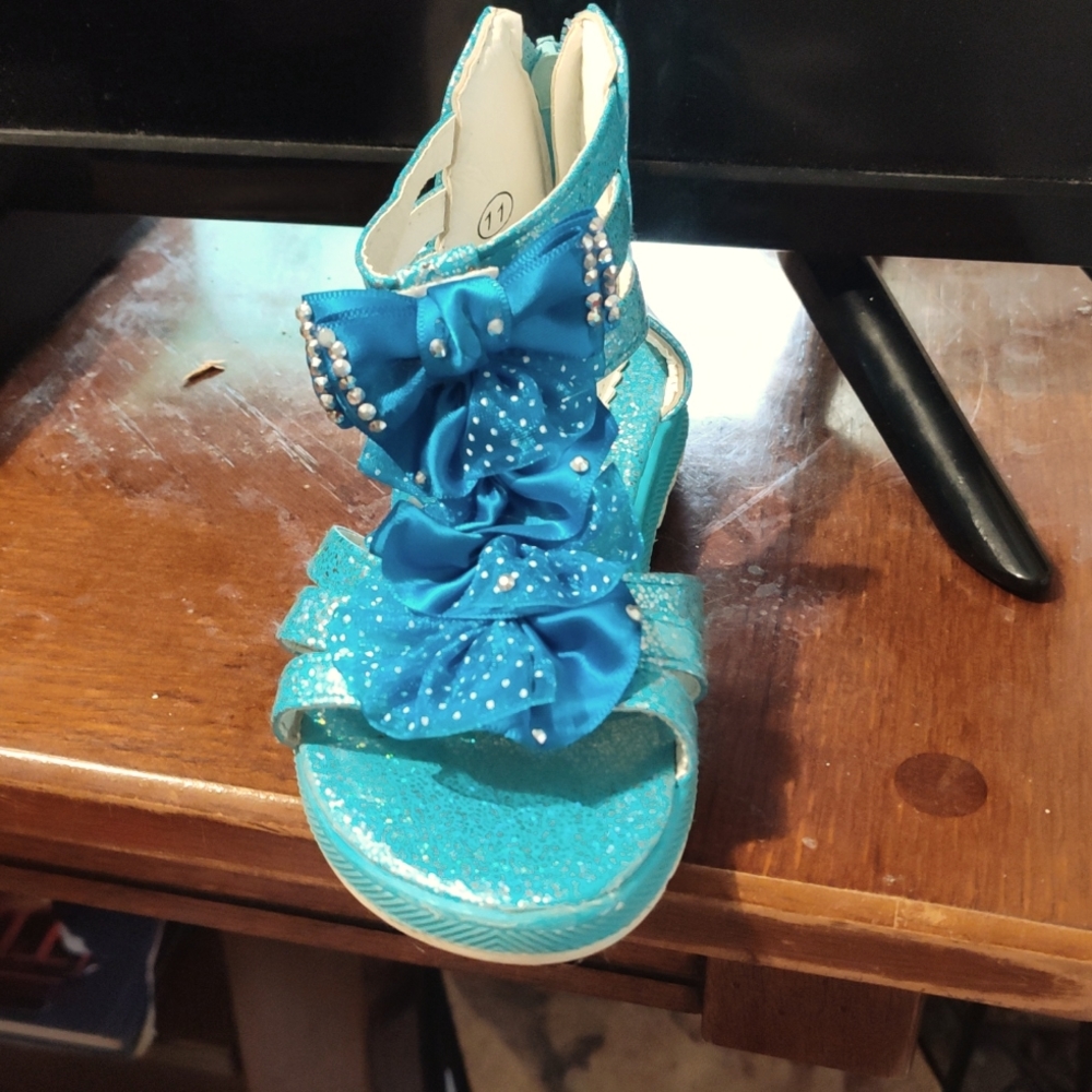 Blue sparkly and diamond styles kid shoes